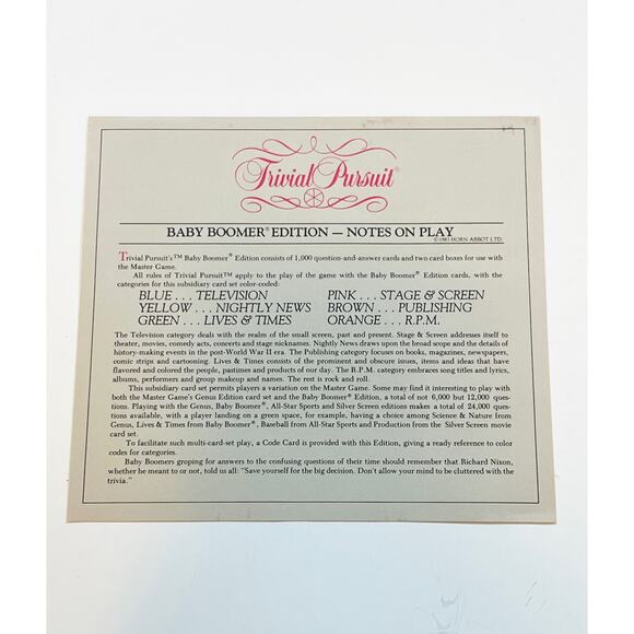 Trivial Pursuit Baby Boomer 1983 Trivia Card Set Complete Game Retro Pop Culture - Picture 4 of 12